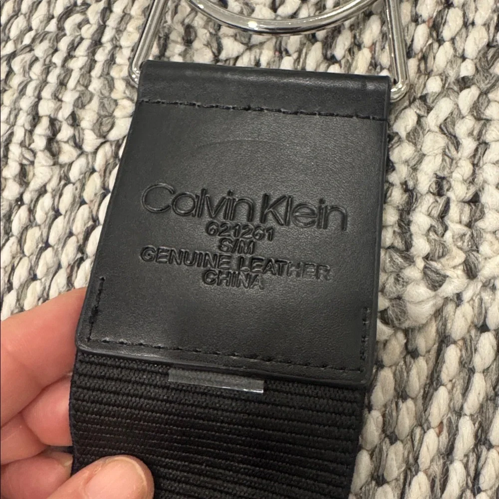 Calvin Klein statement stretch Black Belt with Silver Buckle